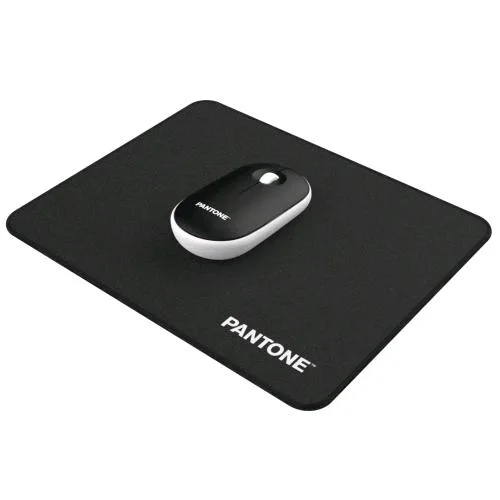 Pantone PT-MP002B Kit Mouse Laser Wireless Click Silenzioso + Mouse Pad Nero