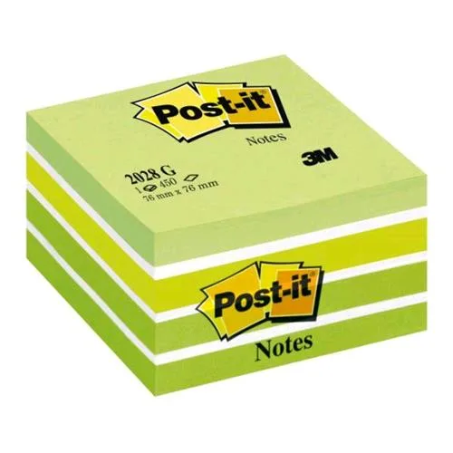 3M Cubo Post-It Pastello 2028-G 450 Fogli Post-It 76MMX76MM Colori Assortiti