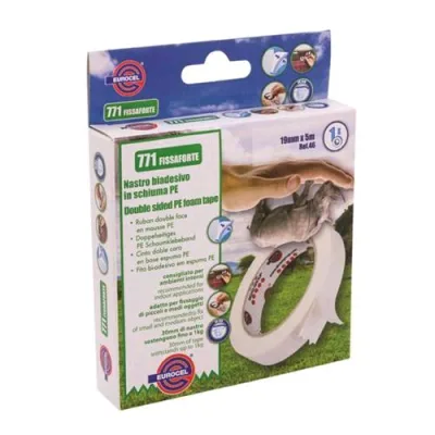 Eurocel 771 Fissaforte Nastro Biadesivo Bianco 19MMX5M