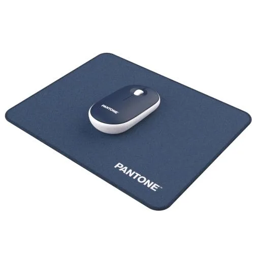 Pantone PT-MP002N Kit Mouse Laser Wireless Click Silenzioso + Mouse Pad Navy Blue