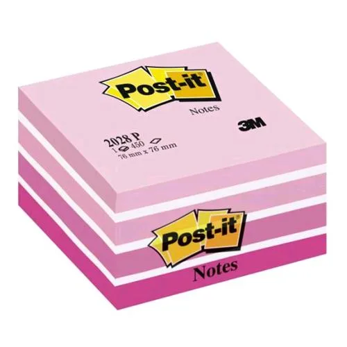 3M Cubo Post-It Pastello 2028-P 450 Fogli Post-It 76MMX76MM Colori Assortiti