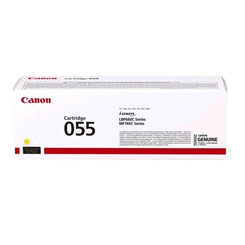 Canon 055 Toner Giallo per LBP664CX - LBP663CDW - MF746CX - MF744CDW - MF742CDW 2.100 Pagine