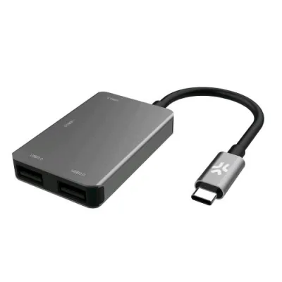 Celly Hub da USB-C a 4 x USB-A Grigio