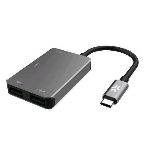 Celly Hub da USB-C a 4 x USB-A Grigio