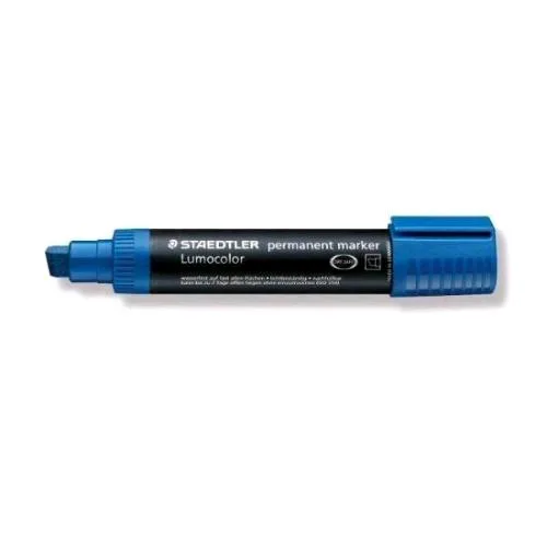 Staedtler Lumocolor Permanent Marcatore Permanente Punta a Scalpello 2/12 mm Blu Conf 5 Pz.