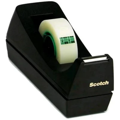 3M Dispenser C-38 con Base Appesantita per Nastri Adesivi Max 19 MMX 33m Col. Nero