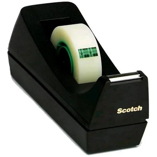 3M Dispenser C-38 con Base Appesantita per Nastri Adesivi Max 19 MMX 33m Col. Nero