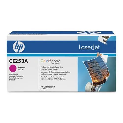 HP CE253A Toner Magenta per Color Laserjet CP3525X-CP3525DN-CP3525N-CM3530 MFP-CM3530FS MFP-CM3530 MFP Garanzia Italia (CE253A)