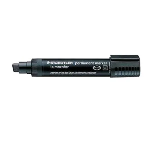 Staedtler Lumocolor Permanent Marcatore Permanente Punta a Scalpello 2/12 mm Nero Conf 5 Pz.