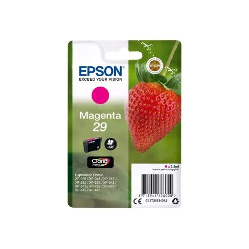 Epson 29 CARTUCCIA INCHIOSTRO MAGENTA 3.2 ML PER Expression Home XP-245, 247, 255, 257, 332, 342, 345, 352, 355, 435, 442, 445, 452, 455