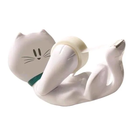 3M Dispenser Kitty Magic 810 + 1 Rotolo di Nastro Adesivo 19mm x 8.5m Invisibile e Scrivibile Col. Bianco