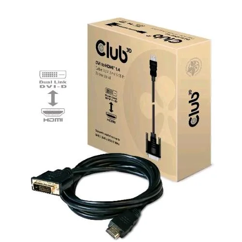 CLUB3D Cac-1210 Cavo Bidirezionale DVI-D To HDMI 1.4 M/M 2 m Black