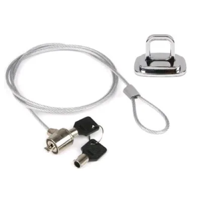 Hamlet Cavo di Sicurezza in Acciaio per Notebook e PC con Piastra di Ancoraggio 1.5 m Colore Acciaio