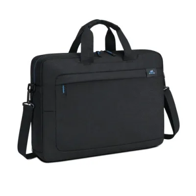 Rivacase Boboli Borsa per Notebook da 16" in Poliestere Tasca Frontale con Tracolla Nero