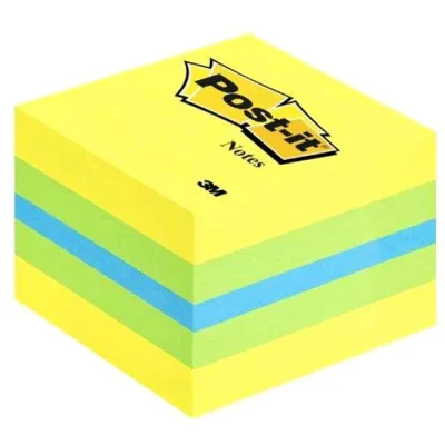 3M Mini Cubo Post-It Dado Lemon 2051-L 400 Fogli Post-It 51MMX51MM Colori Assortiti
