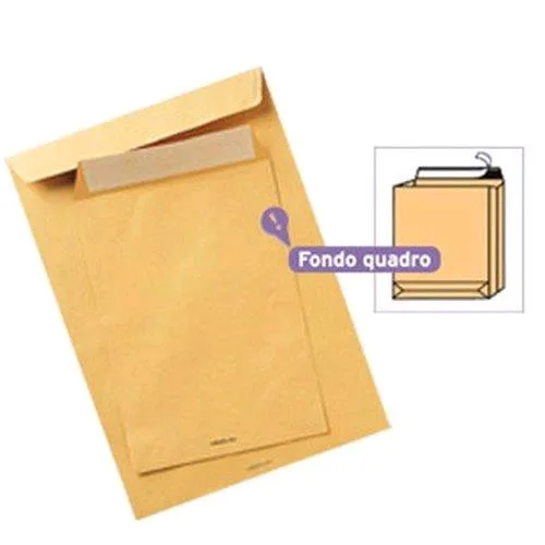 Blasetti Monodex Buste a Sacco con Soffietto e Strip 230X330 mm 120 g Fondo Quadro Col. Avana Conf 250 Pz.