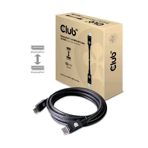 CLUB3D Cavo Displayport 1.4 HBR3 Maschio/Maschio 3m 8K 28AWG Black