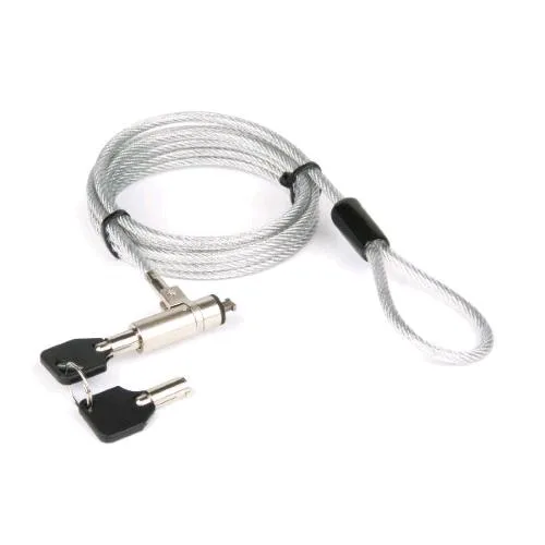 Hamlet Cavo di Sicurezza in Acciaio Rinforzato per Notebook con Lucchetto a Chiave Attacco Nano Slot 2,5 x 6 mm Rivestito con Guaina di Protezione Antigraffio 1.5 m