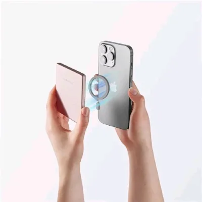 Intenso Power Bank Magsafe 5.000 mAh Ricarica Wireless Rosa