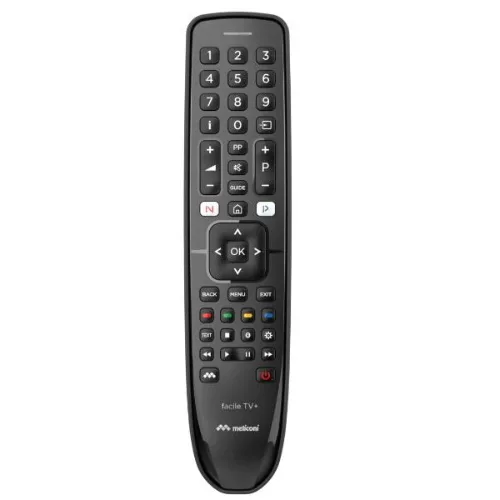 Meliconi Gumbody Facile TV+ Telecomando Telecomando TV Universale con Corpo in Gomma Funzione Autoapprendimento Nero