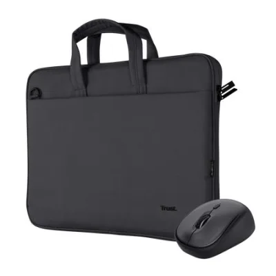 Trust Bologna Kit Borsa Notebook 16" e Mouse Wireless Silenzioso Black