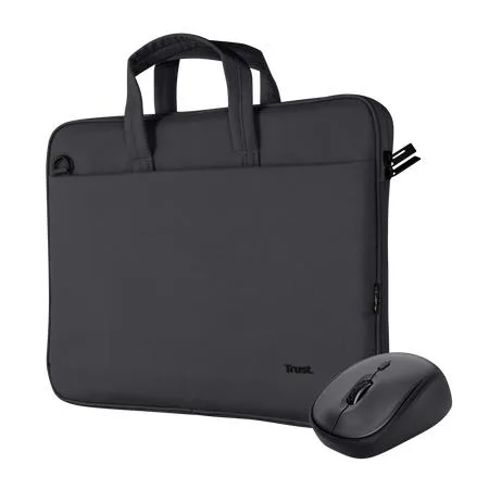 Trust Bologna Kit Borsa Notebook 16" e Mouse Wireless Silenzioso Black