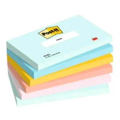 3M Post-It Beachside Blochhetto 100 Fogli 76X127 mm Colori Assortiti Conf 6 Pz.
