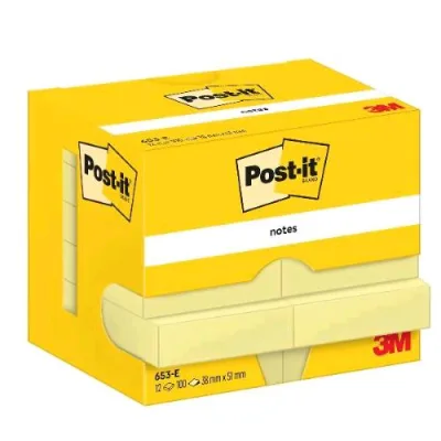 3M Post-It Bloccheto 38X51 mm 100 Fogli Giallo Conf 12 Pz.