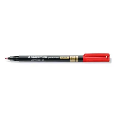 Staedtler Lumocolor Permanent Special F Penna Punta in Fibra 0.6 mm Colore Rosso Conf. 10 Pz.