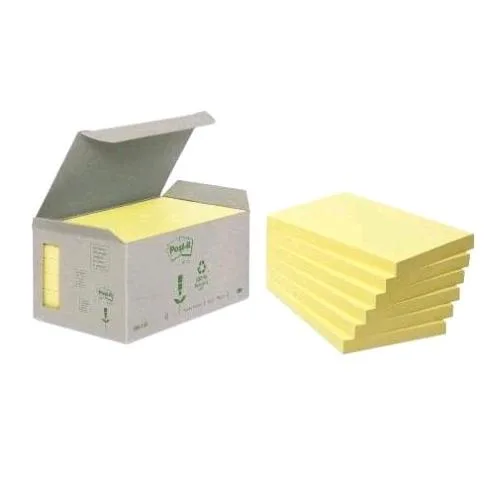 3M Post-It Blocchetto 100 Fogli 127X76 mm Riciclato Giallo Conf 6 Pz.