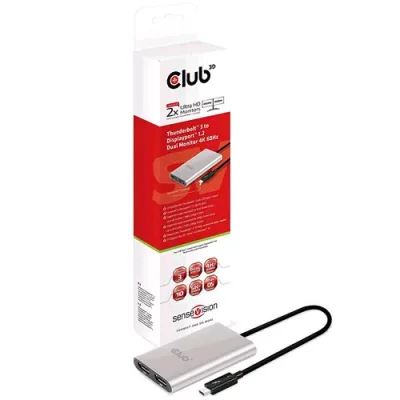 CLUB3D Dock Thunderbolt 3 A Display Port 1.2 Grigio