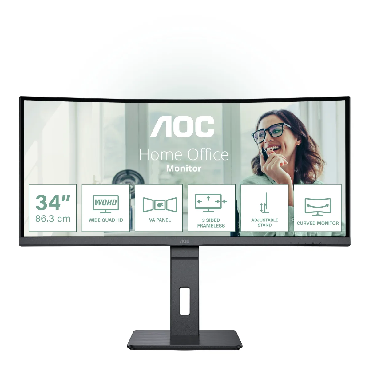 MON 34 VA 3440X1440 HDMI DP USBC AOC CU34P3CV REG ALTEZZA 21:9