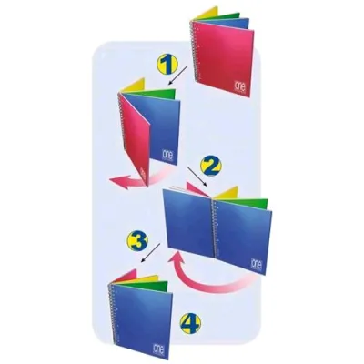 Blasetti One Color 4X4 Quaderno A4 80 g Dorso a Spirale Quadretti 5M 120 Fogli Conf 3 Pz.