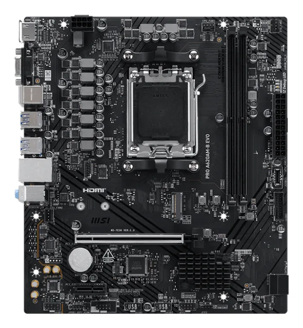 MB MSI PRO A620M-B EVO AM5 2D5 2S3 1M.2 2PCIE HD/D-SUB MATX