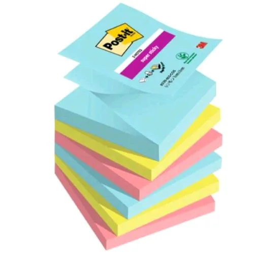 3M Post-It Cosmic Blocchetti da 90 Fogli 76X76 mm Colori Assortiti con F6 Pz.