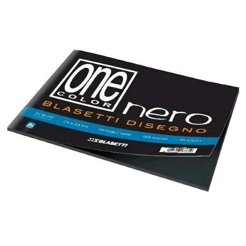 Blasetti One Color Album da Disegno 10 Fogli Ruvidi 130 g 330X240 mm Nero Conf 10 Pz.