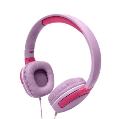 Celly Kidsbeat 2 Cuffie per Bambini con Cavo Jack 3.5mm Limitazione del Volume a 85DB Microfono Incorporato Archetto Regolabile Controllo Chiamate e Volume/Musica Rosa