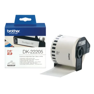 ETICHETTE BROTHER DK22205 IN CARTA 62MM X 30,48M NERO SU BIANCO