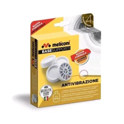 Meliconi Piedini in Gomma Antivibrazione per Lavatrici e Asciugatrici (Kit 4 Pezzi)