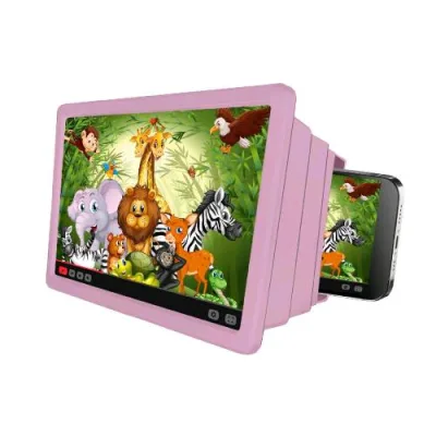 Celly Kidsmovie Visore Lente di Ingrandimento fino a 8" per Smartphone fino a 6.7" Rosa