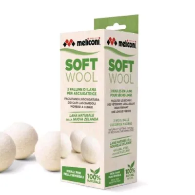 Meliconi Soft Wool Palline di Lana per Asciugatrice Conf 3 Pz.