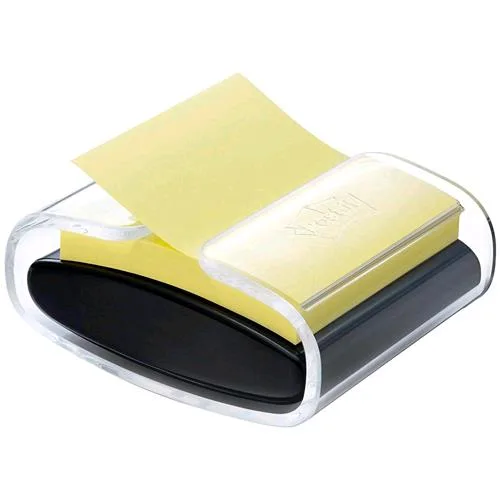 3M Post-It Dispenser Z-Notes Pro-B-1SSCY-R330 Colore Nero + 90 Foglietti Post-It Super Sticky Z-Notes 76MMX76MM Colore Giallo