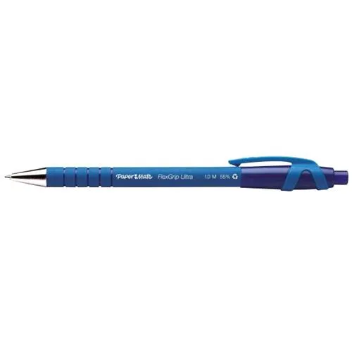 Papermate Flexgrip Ultra Penna a Sfera Inchiostro Blu Punta Media Conf. 12 Pz.