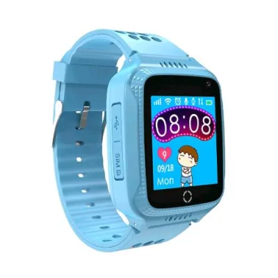 Celly Kidswatchlb Smartwatch per Bambini 1.54" Slot per SIM Chiamare e Ricevere Messaggi Fotocamera GPS Funzione Sos Contapassi Torcia Blue