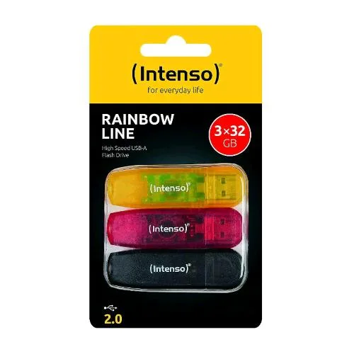 Intenso Rainbow Line Chiavetta USB 32GB USB-A 2.0 Giallo Rosso Nero 3PZ.