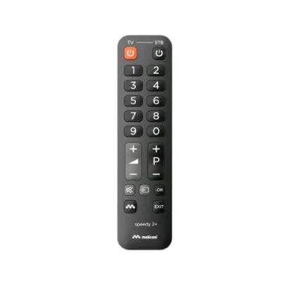 Meliconi Speedy 2+ Telecomando IR Wireless TV Sintonizzatore TV Set-Top Box TV Pulsanti Nero