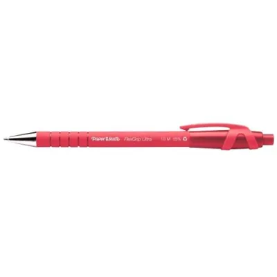 Papermate Flexgrip Ultra Penna a Sfera Inchiostro Rosso Punta Media Conf 12 Pz.
