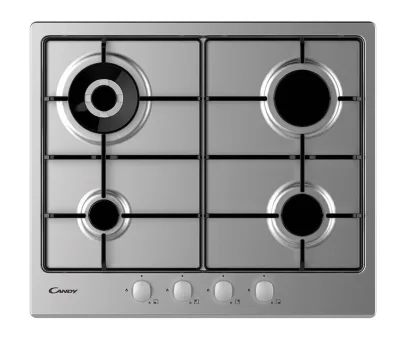 Candy CHW6BR4WX Piano Cottura a Gas 4 Fuochi Acciaio Inox