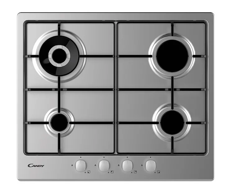 Candy CHW6BR4WX Piano Cottura a Gas 4 Fuochi Acciaio Inox