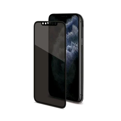 Celly Apple iPHONE 11 Pro Privacy 3D Proteggi Schermo in Vetro Temperato con Filtro Privacy Nero Trasparente
